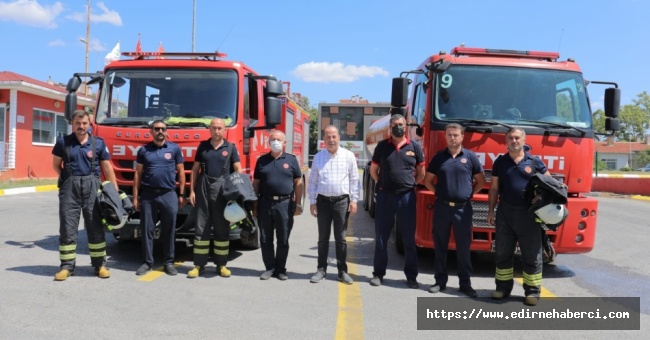Edirne Belediyesi İtfaiye ekipleri evine döndü.