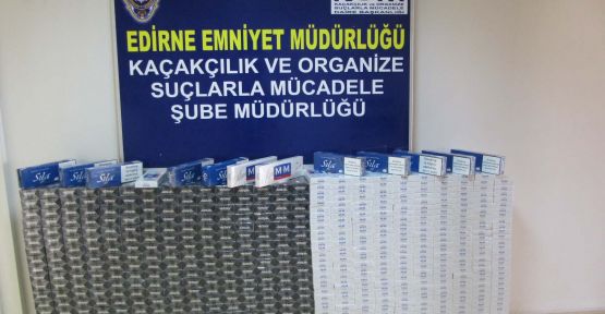 Edirne'de 6 bin 520 paket kaçak sigara ele geçirildi